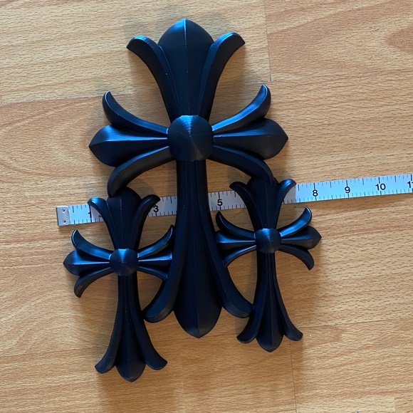 RARE X-Large 11” CH Black Triple Cross Decor - Picture 8 of 8